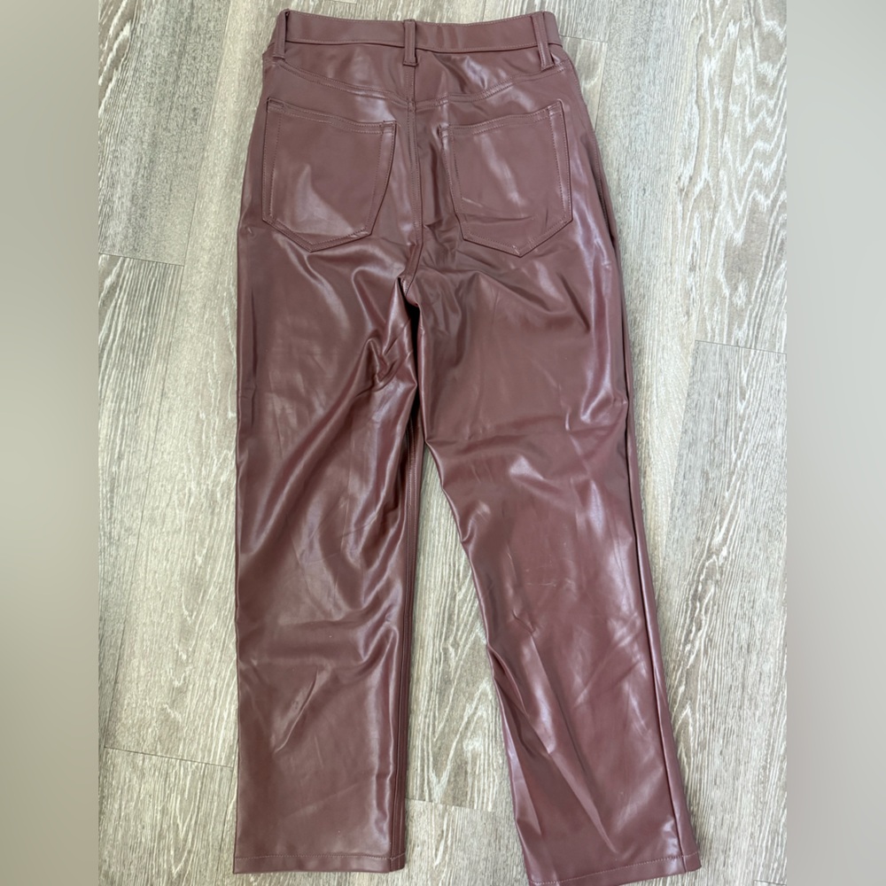Abercrombie and Fitch Curve Love Vegan Leather 90s Straight Pants - Picture 4 of 5